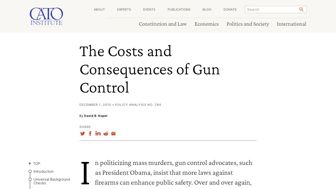 The Costs and Consequences of Gun Control | Cato Institute