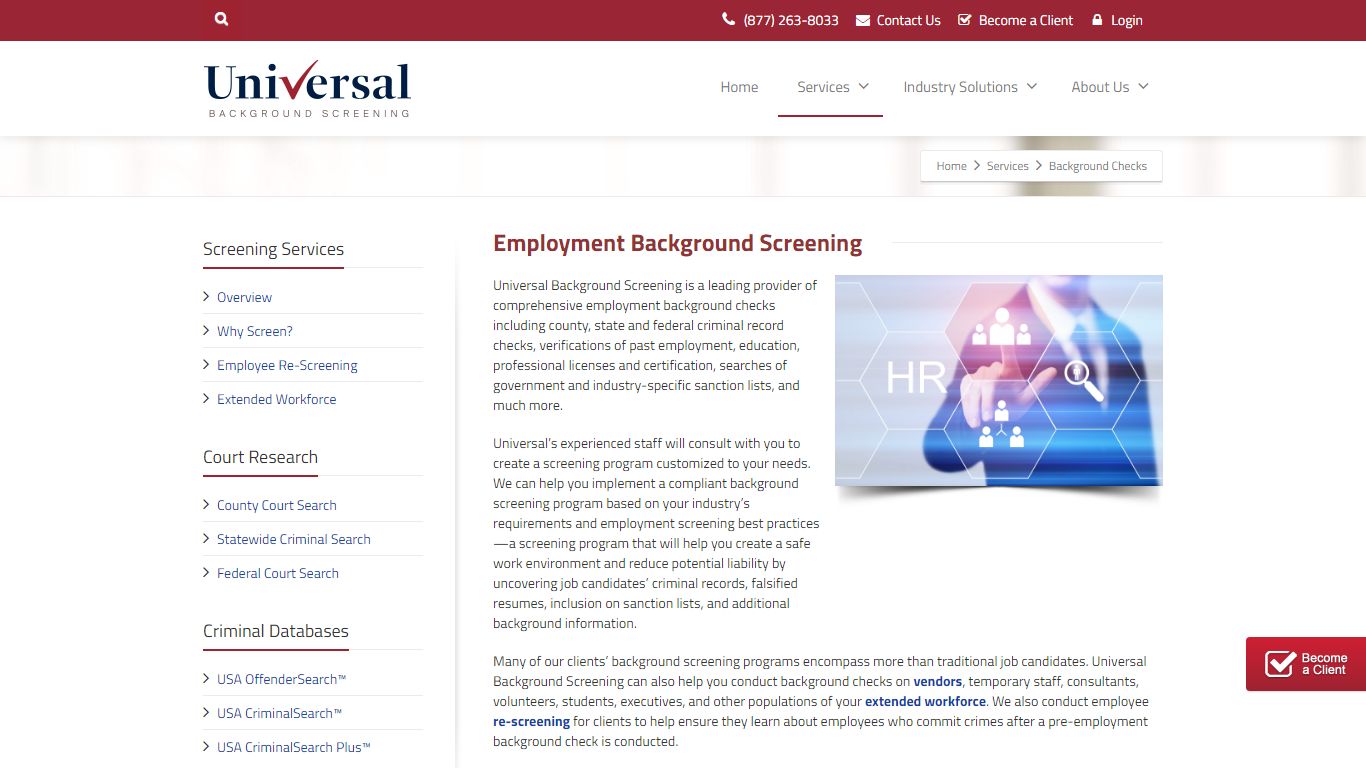 Universal Background Screening | Background Checks